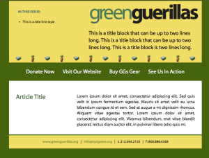 Green Guerillas eNewsletter Template