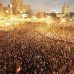 One of the many images of the protests in Egypt 
