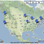 Google Map of Top 10 Cities for Online Giving in 2010