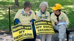 Women demonstrating against cuts to Medicare & Social Security