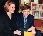 Bill and Melinda Gates at a school library