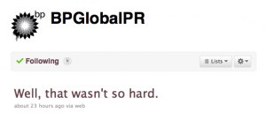 @BPGlobalPR's Tweet To Announce Successful Capping of Well