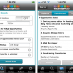 Screenshot of Search in VolunteerMatch iPhone App