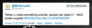 The original #McDStories tweet about potato farmers A story McDonalds wanted to tell via Twitter