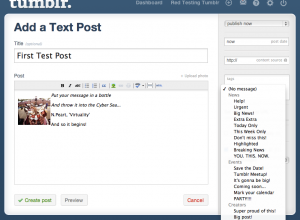Text and image and basic formatting and tagging on Tumblr